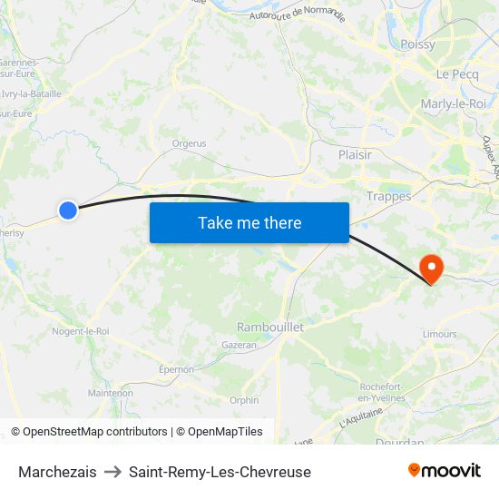Marchezais to Saint-Remy-Les-Chevreuse map