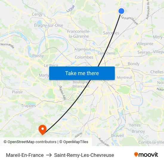 Mareil-En-France to Saint-Remy-Les-Chevreuse map