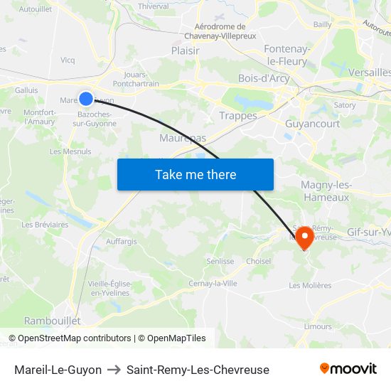 Mareil-Le-Guyon to Saint-Remy-Les-Chevreuse map