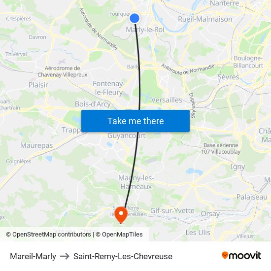 Mareil-Marly to Saint-Remy-Les-Chevreuse map