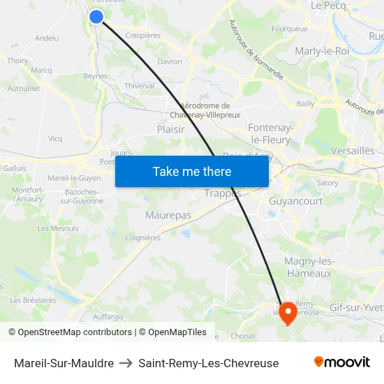 Mareil-Sur-Mauldre to Saint-Remy-Les-Chevreuse map