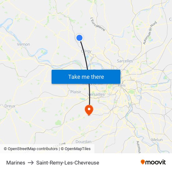 Marines to Saint-Remy-Les-Chevreuse map