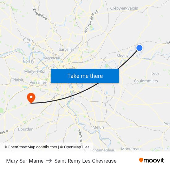 Mary-Sur-Marne to Saint-Remy-Les-Chevreuse map