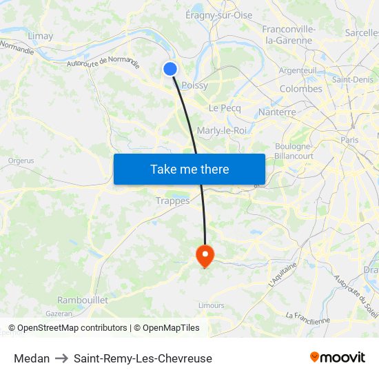 Medan to Saint-Remy-Les-Chevreuse map