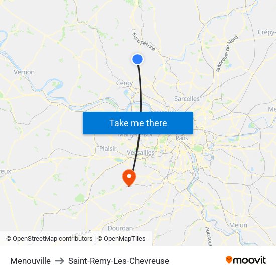 Menouville to Saint-Remy-Les-Chevreuse map