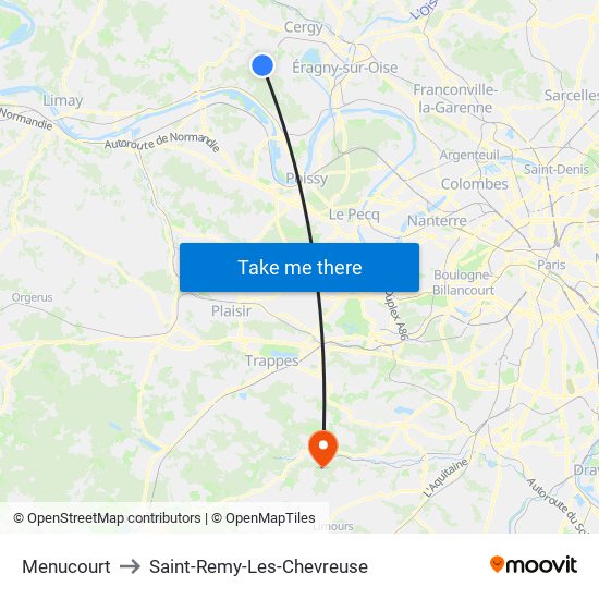 Menucourt to Saint-Remy-Les-Chevreuse map