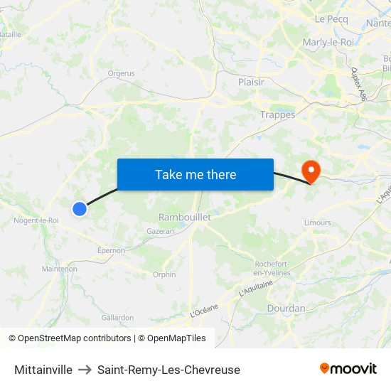 Mittainville to Saint-Remy-Les-Chevreuse map