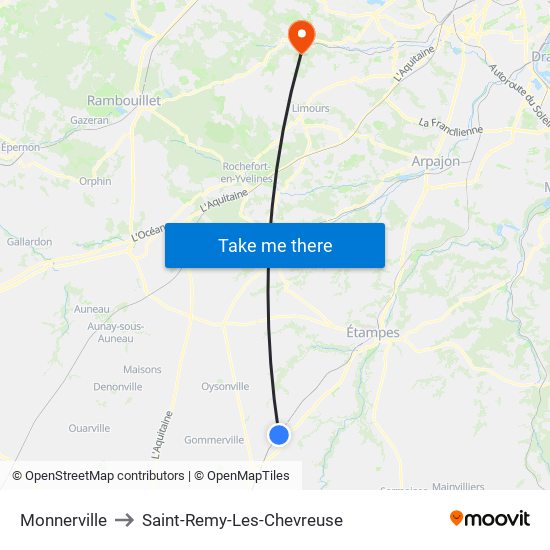 Monnerville to Saint-Remy-Les-Chevreuse map