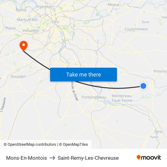Mons-En-Montois to Saint-Remy-Les-Chevreuse map