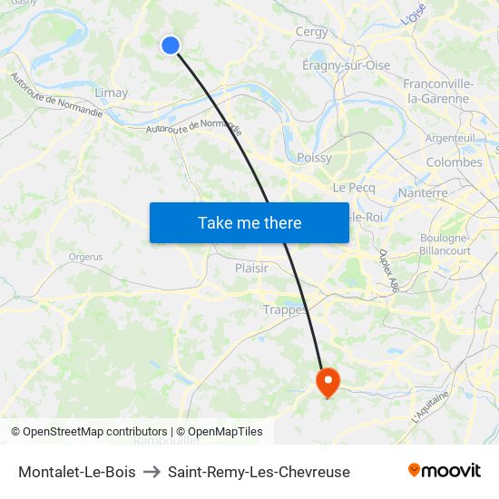 Montalet-Le-Bois to Saint-Remy-Les-Chevreuse map