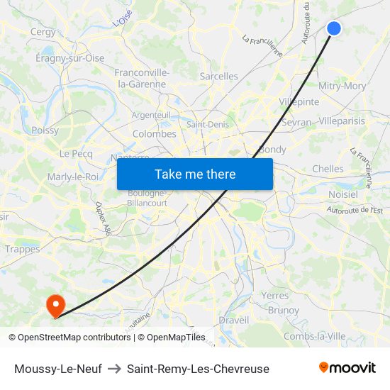 Moussy-Le-Neuf to Saint-Remy-Les-Chevreuse map