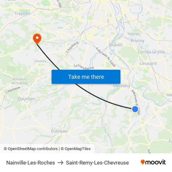 Nainville-Les-Roches to Saint-Remy-Les-Chevreuse map