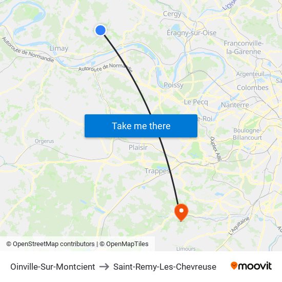 Oinville-Sur-Montcient to Saint-Remy-Les-Chevreuse map