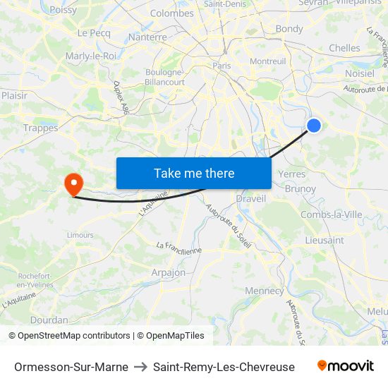 Ormesson-Sur-Marne to Saint-Remy-Les-Chevreuse map