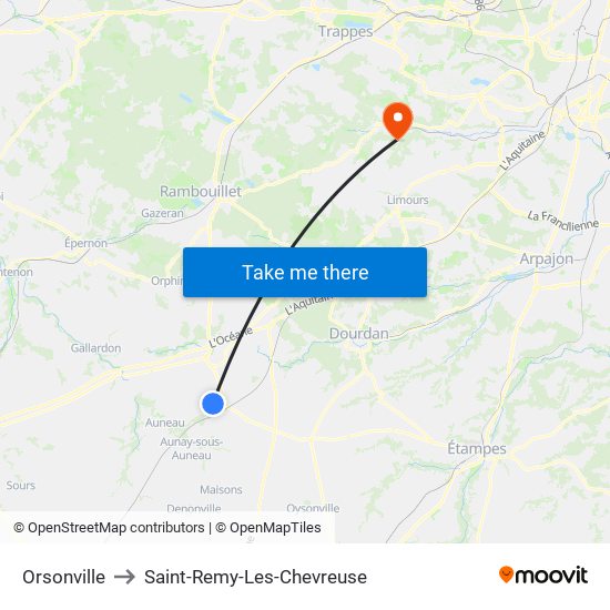 Orsonville to Saint-Remy-Les-Chevreuse map