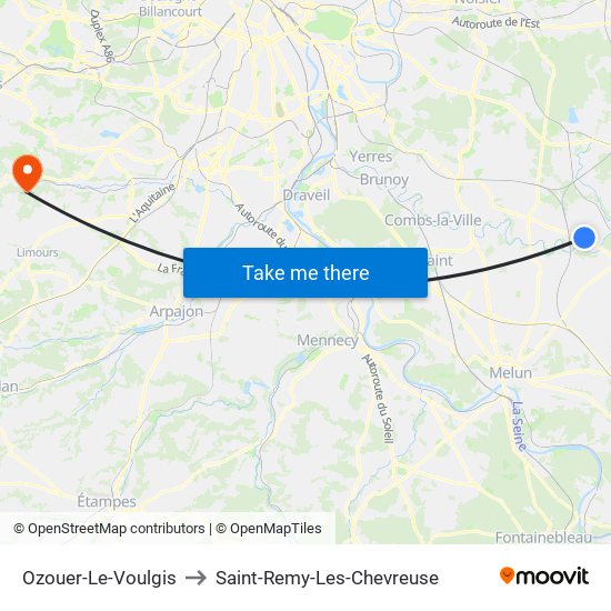 Ozouer-Le-Voulgis to Saint-Remy-Les-Chevreuse map