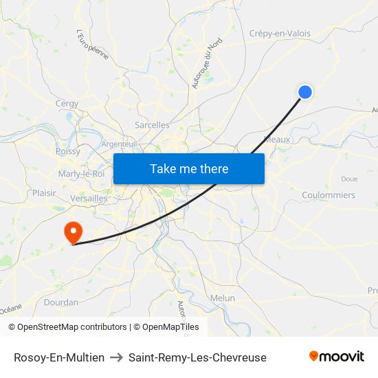 Rosoy-En-Multien to Saint-Remy-Les-Chevreuse map