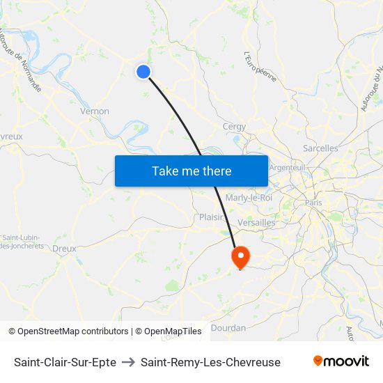 Saint-Clair-Sur-Epte to Saint-Remy-Les-Chevreuse map