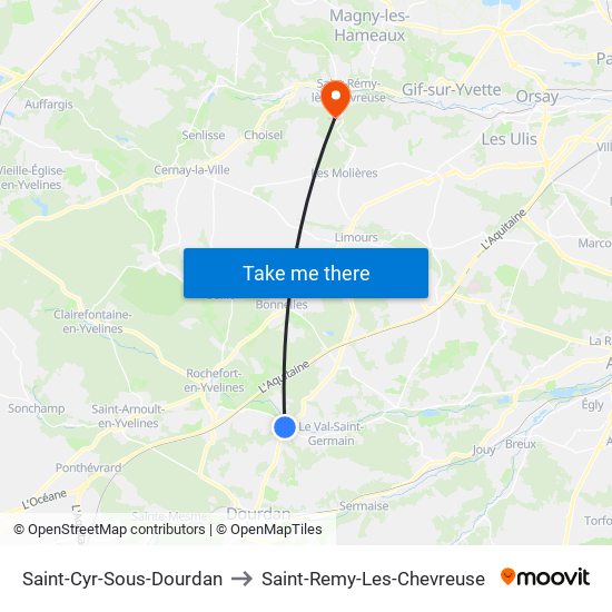 Saint-Cyr-Sous-Dourdan to Saint-Remy-Les-Chevreuse map