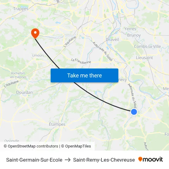 Saint-Germain-Sur-Ecole to Saint-Remy-Les-Chevreuse map