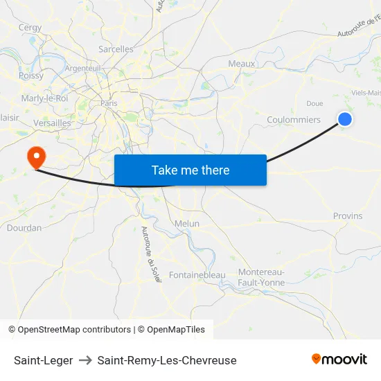 Saint-Leger to Saint-Remy-Les-Chevreuse map