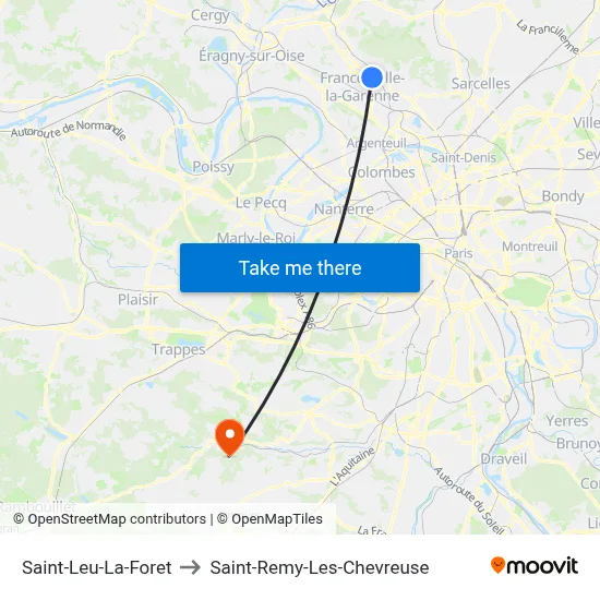 Saint-Leu-La-Foret to Saint-Remy-Les-Chevreuse map