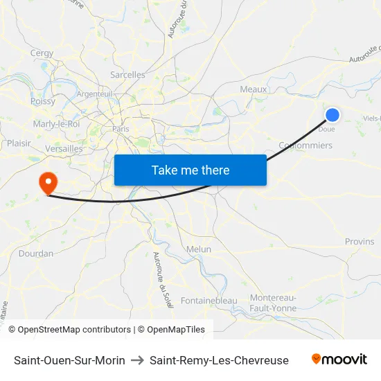 Saint-Ouen-Sur-Morin to Saint-Remy-Les-Chevreuse map
