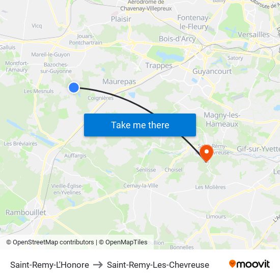 Saint-Remy-L'Honore to Saint-Remy-Les-Chevreuse map
