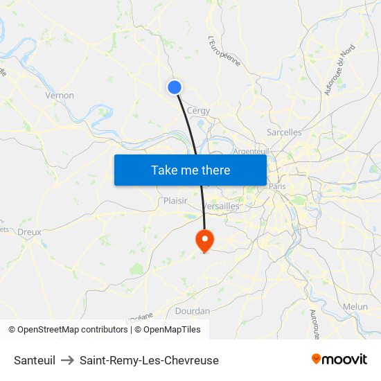 Santeuil to Saint-Remy-Les-Chevreuse map