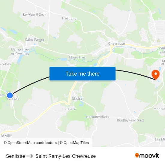 Senlisse to Saint-Remy-Les-Chevreuse map