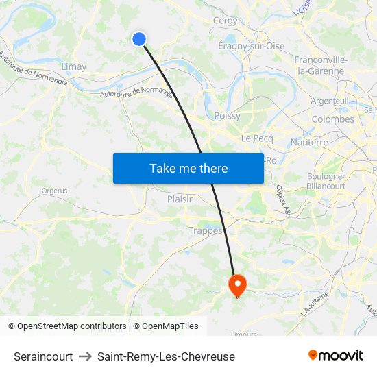 Seraincourt to Saint-Remy-Les-Chevreuse map