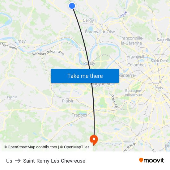 Us to Saint-Remy-Les-Chevreuse map