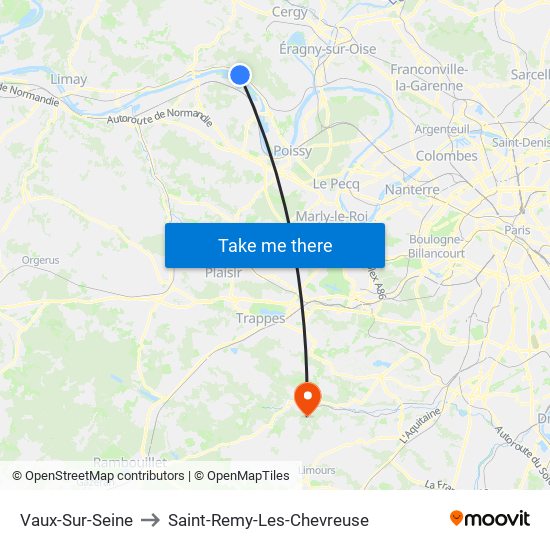 Vaux-Sur-Seine to Saint-Remy-Les-Chevreuse map