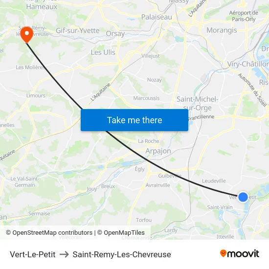 Vert-Le-Petit to Saint-Remy-Les-Chevreuse map