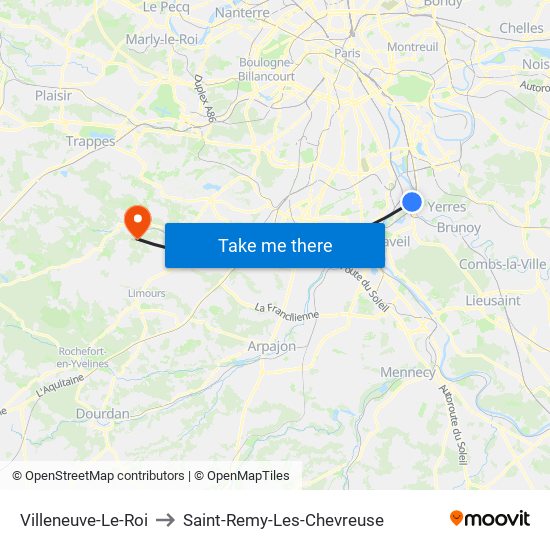 Villeneuve-Le-Roi to Saint-Remy-Les-Chevreuse map