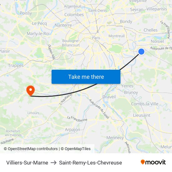 Villiers-Sur-Marne to Saint-Remy-Les-Chevreuse map