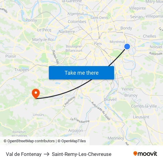 Val de Fontenay to Saint-Remy-Les-Chevreuse map