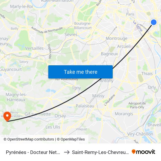 Pyrénées - Docteur Netter to Saint-Remy-Les-Chevreuse map