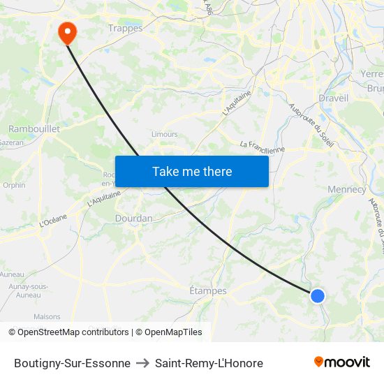 Boutigny-Sur-Essonne to Saint-Remy-L'Honore map