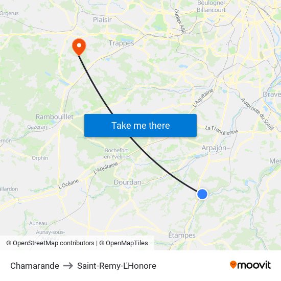 Chamarande to Saint-Remy-L'Honore map
