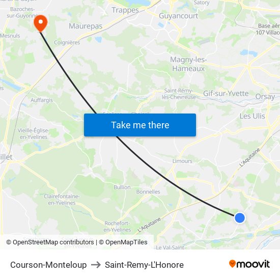 Courson-Monteloup to Saint-Remy-L'Honore map