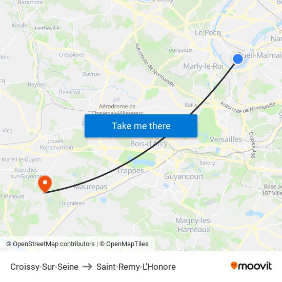 Croissy-Sur-Seine to Saint-Remy-L'Honore map
