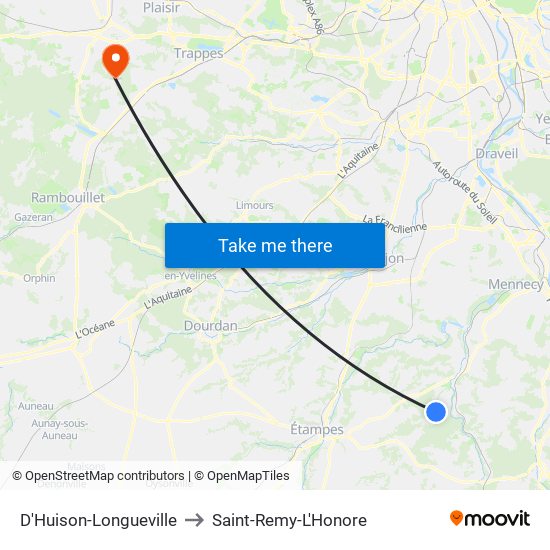 D'Huison-Longueville to Saint-Remy-L'Honore map