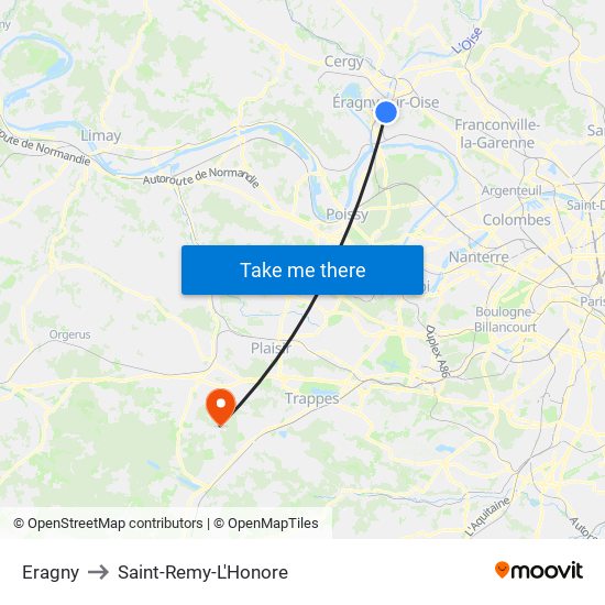 Eragny to Saint-Remy-L'Honore map