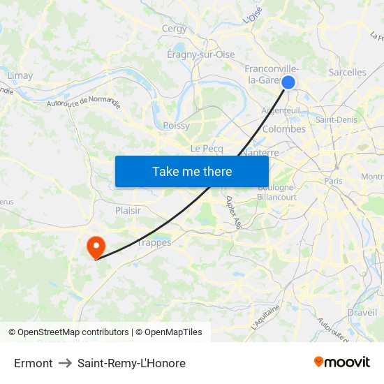 Ermont to Saint-Remy-L'Honore map