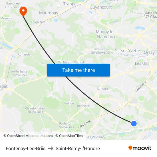 Fontenay-Les-Briis to Saint-Remy-L'Honore map