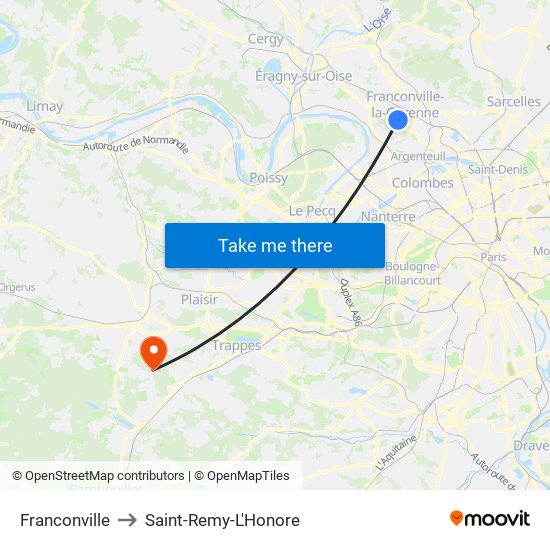 Franconville to Saint-Remy-L'Honore map