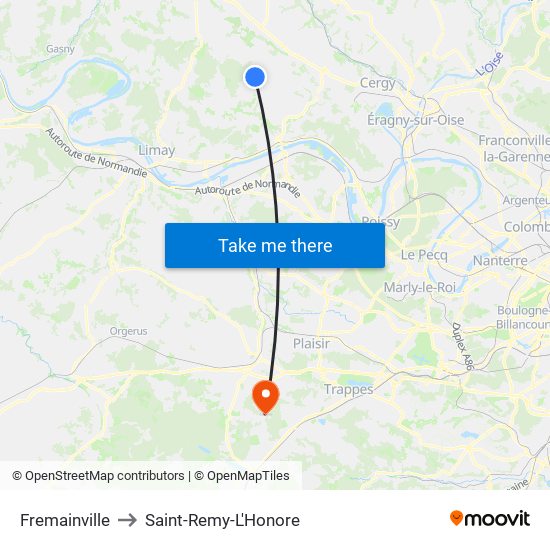 Fremainville to Saint-Remy-L'Honore map