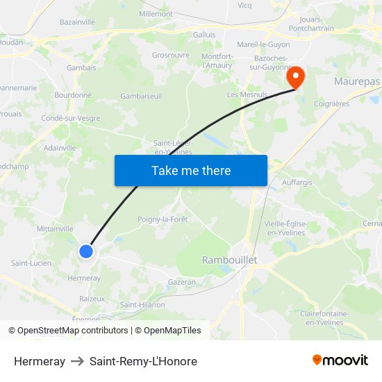Hermeray to Saint-Remy-L'Honore map