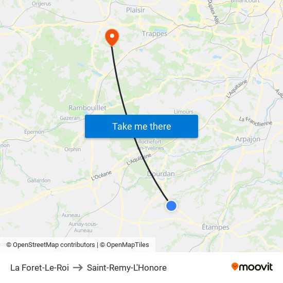 La Foret-Le-Roi to Saint-Remy-L'Honore map